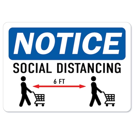 Coronavirus Notice Sign, Notice Social Distancing, 18in X 12in Peel And Stick Wall Graphic